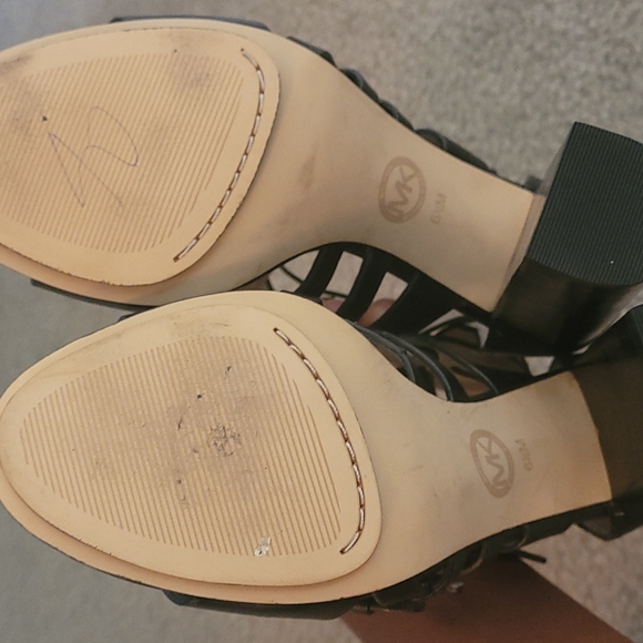 Michael Kors Black Stack Heels - Picture 3 of 4